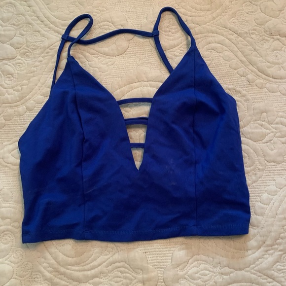 Blue Crop Top Tank - Picture 1 of 3